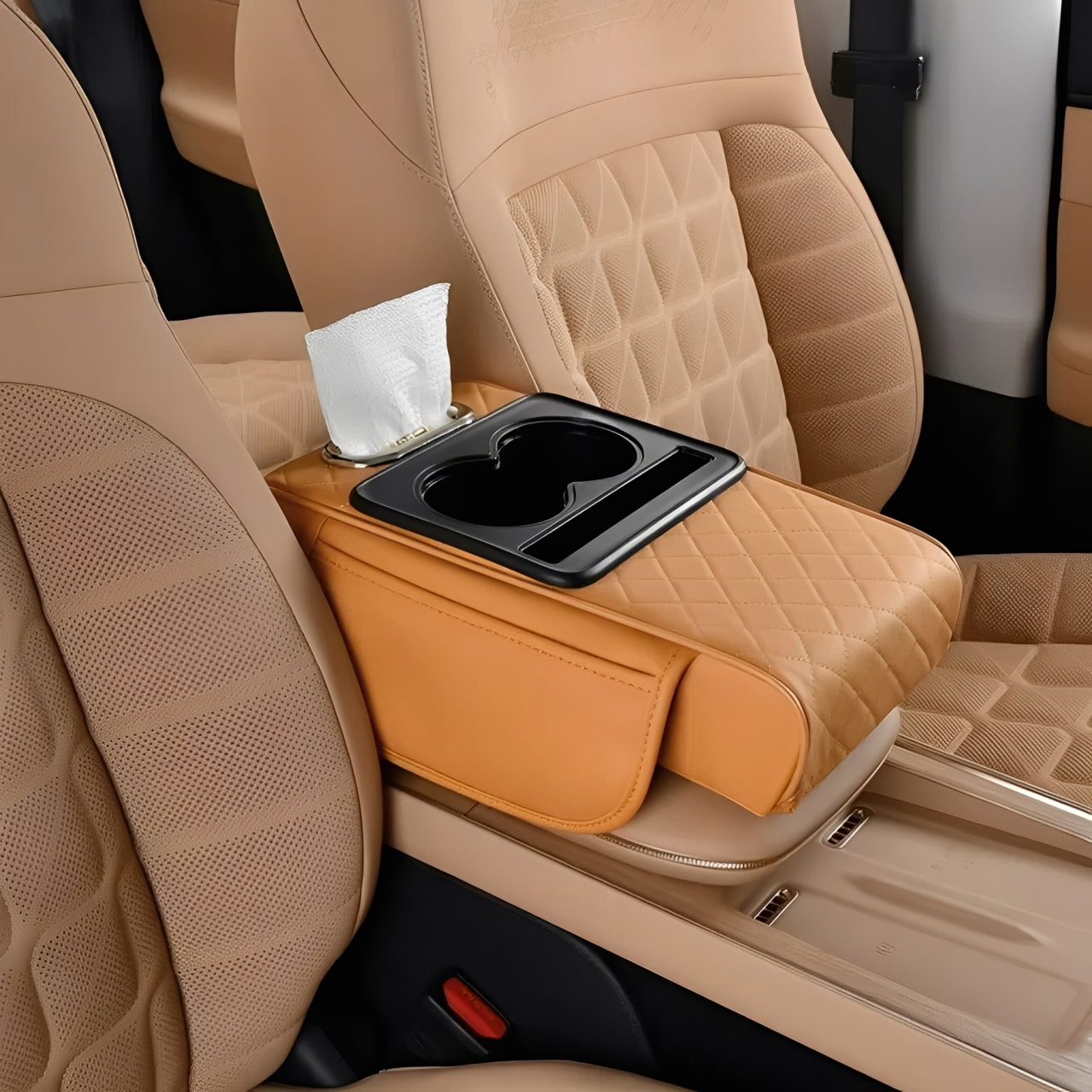 Multifunctional center console organizer.